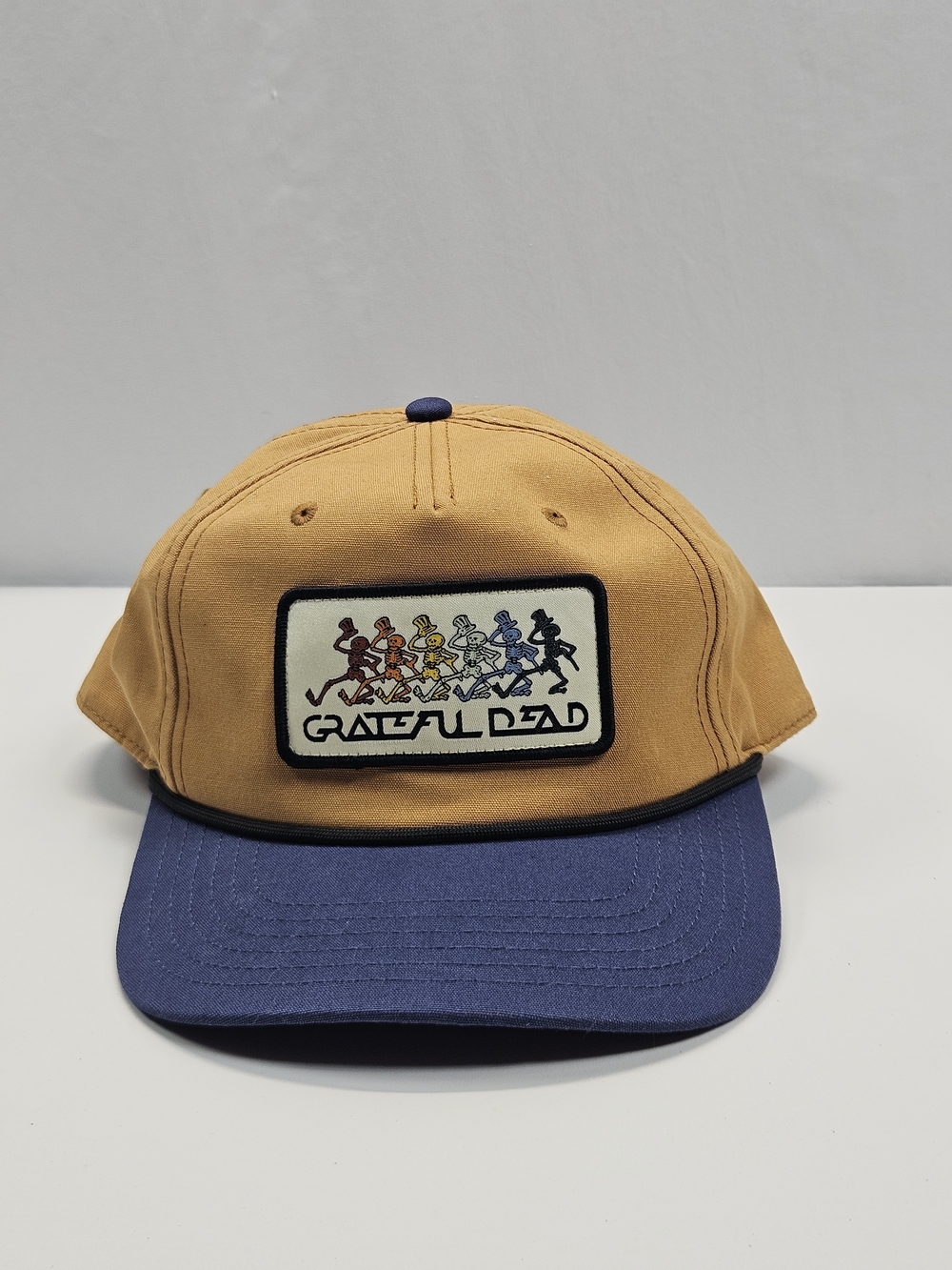 Grateful Dead Two-Tone Embroidered Patch Cap - Mustard & Navy